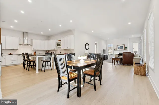 a view of a dining area with furniture