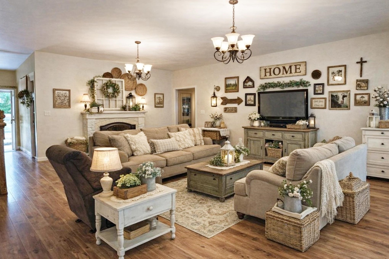 1600 Scott Street Metropolis, IL 62960 - Photo 5 of 23 a living room with furniture a chandelier and a flat screen tv