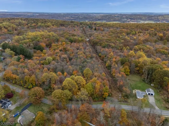 an aerial view of residential houses with city view