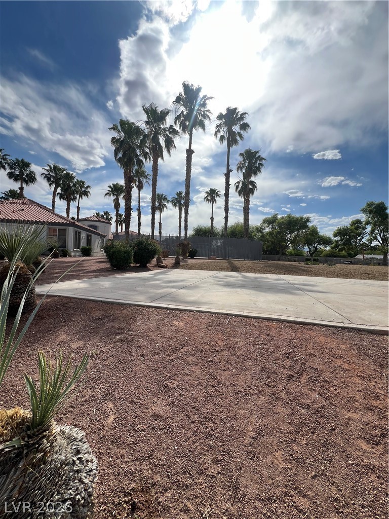 3318 North Decatur Boulevard, Unit 1174 Las Vegas, NV 89130 - Photo 23 of 23 This desert landscape features mature palm trees against a beautiful blue sky.