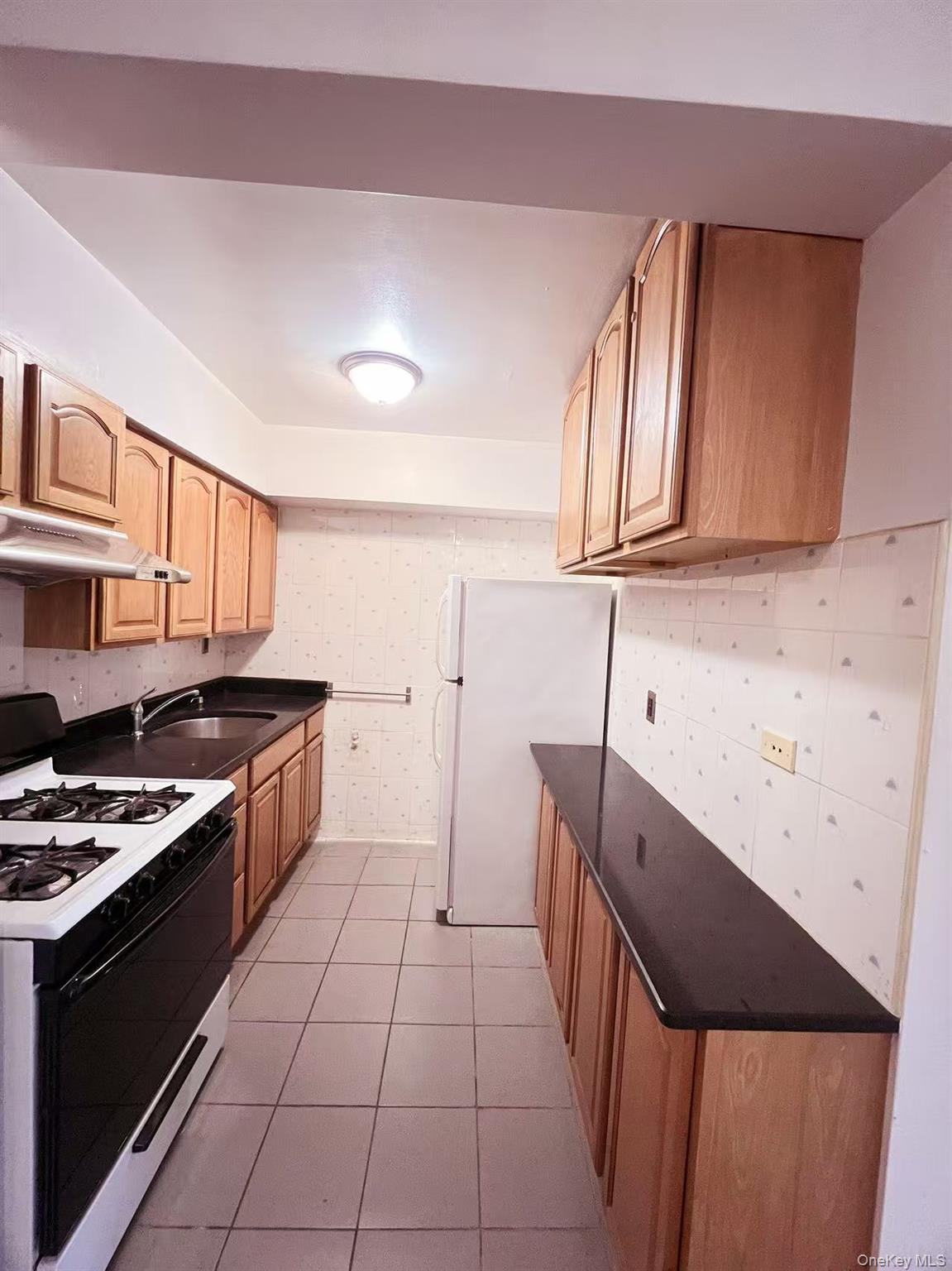 15272 Melbourne Avenue, Unit 3A Queens, NY 11367 - Photo 10 of 13 a kitchen with granite countertop a stove and a sink