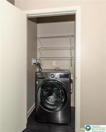 a close up view of washer and dryer