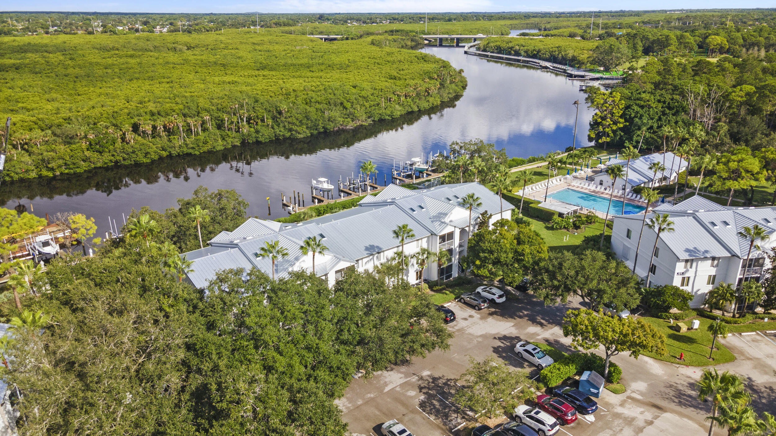 2512 Southeast Anchorage Cove, Unit B1 Port St. Lucie, FL 34952 - Photo 32 of 35 an aerial view of ocean residential house with outdoor space