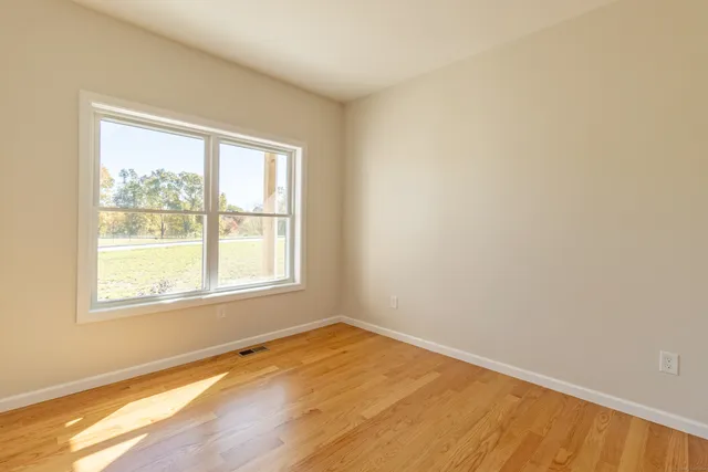 an empty room with a window