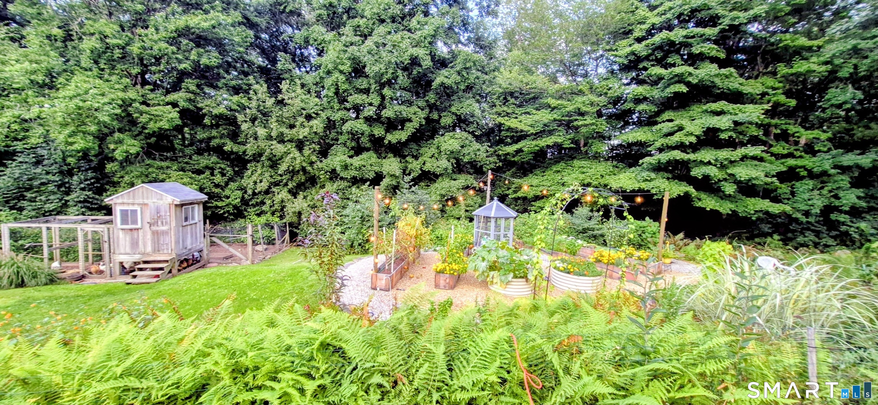 136 Wild Cat Hill Road Harwinton, CT 06791 - Photo 6 of 40 Back yard, chicken coop and gardens