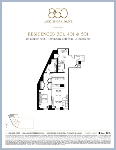$594,000 | 850 North Lake Shore Drive, Unit 301, Chicago, IL 60611