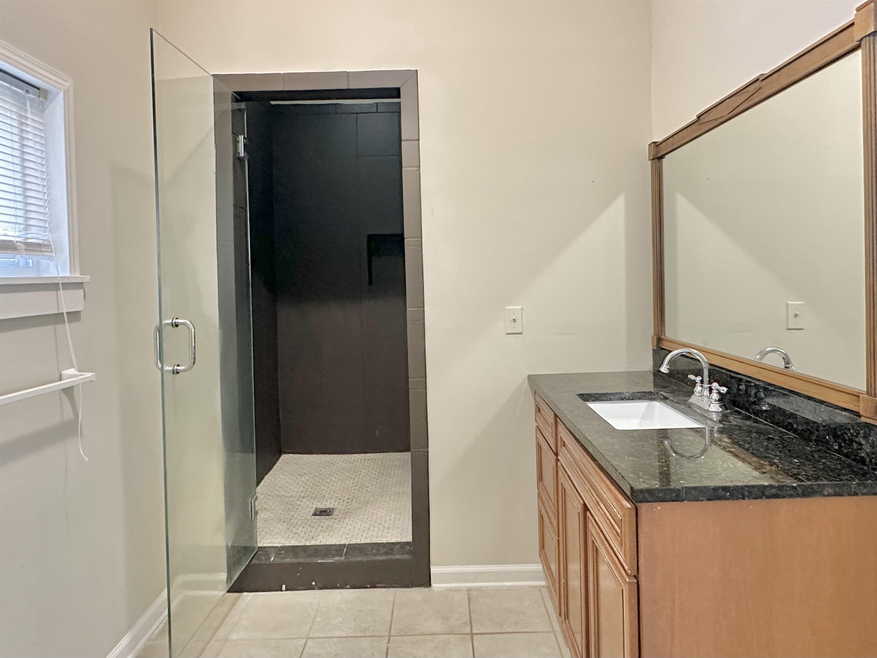 2195 Carnes Avenue Memphis, TN 38114 - Photo 24 of 30 a bathroom with a granite countertop sink and a mirror