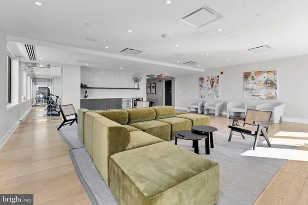 a view of a terrace with sitting area