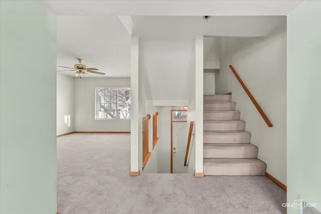 a view of an entryway with staircase