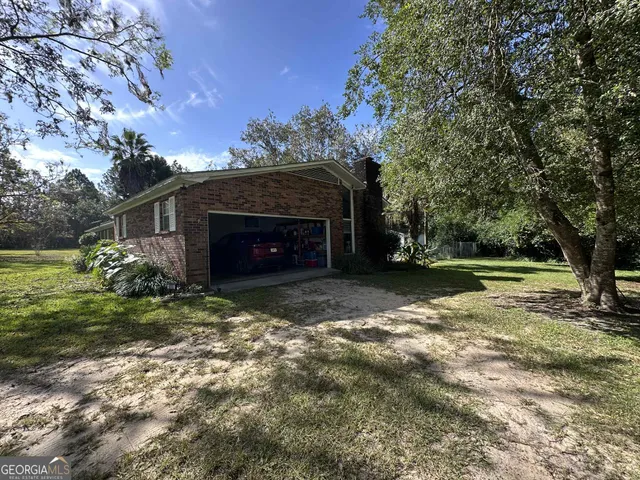 a view of a fireplace with a tree