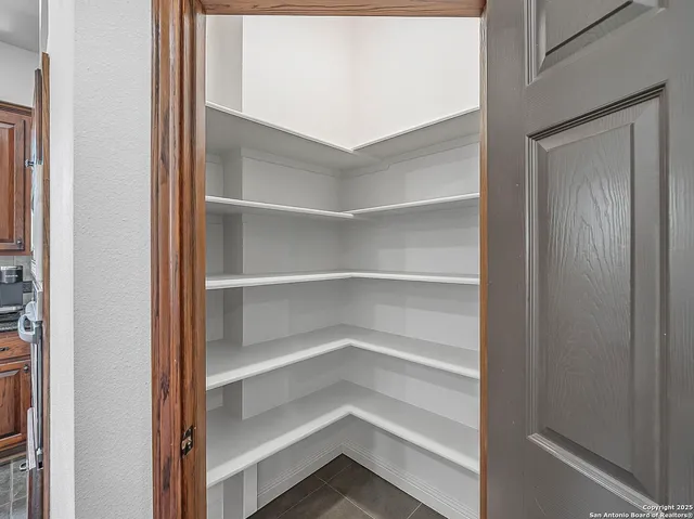 a storage room with empty racks