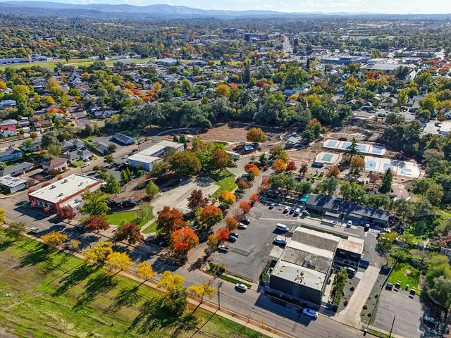 an aerial view of residential building with outdoor space