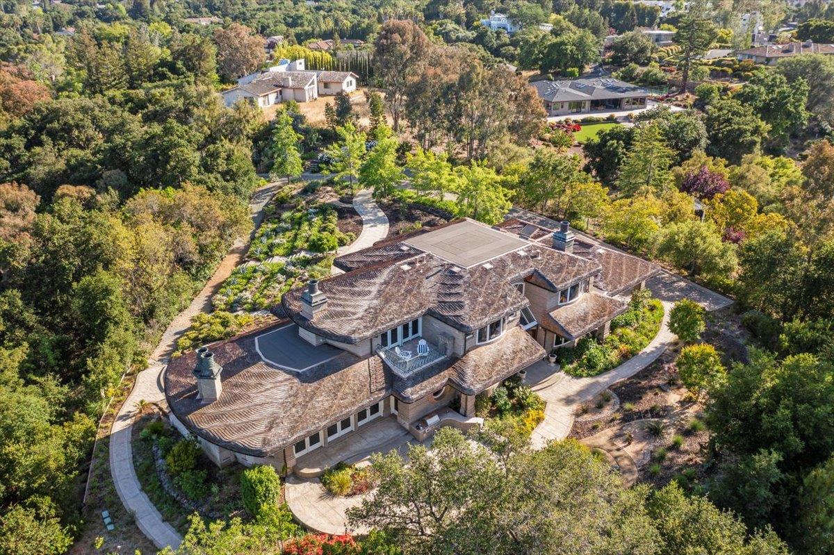14467 Sobey Road Saratoga, CA 95070 - Photo 58 of 61 an aerial view of a house with a yard and garden