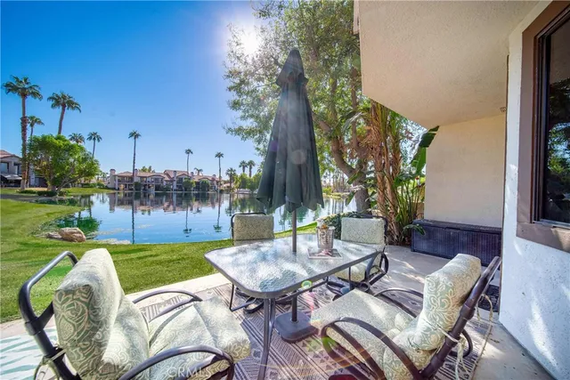 a view of a cafe with sitting area