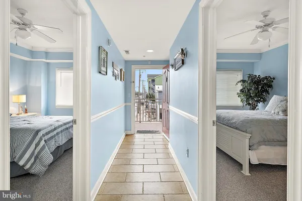 a view of a bedroom from balcony