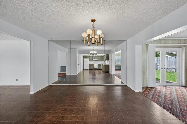 a view of dining room with wooden floor