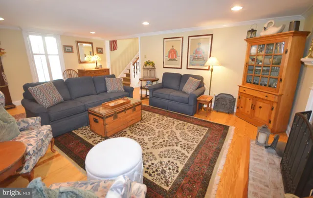 a living room with furniture and a couch