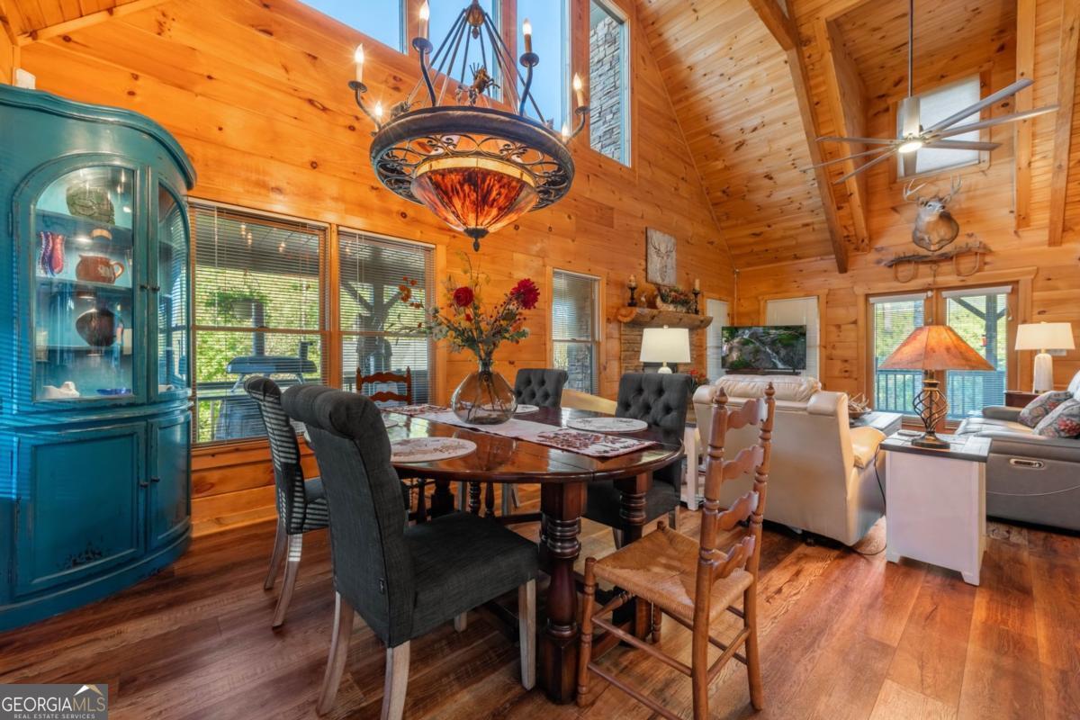 709 Laurel Creek Trail Blue Ridge, GA 30513 - Photo 26 of 87 a view of a dinning tables and chairs in the patio
