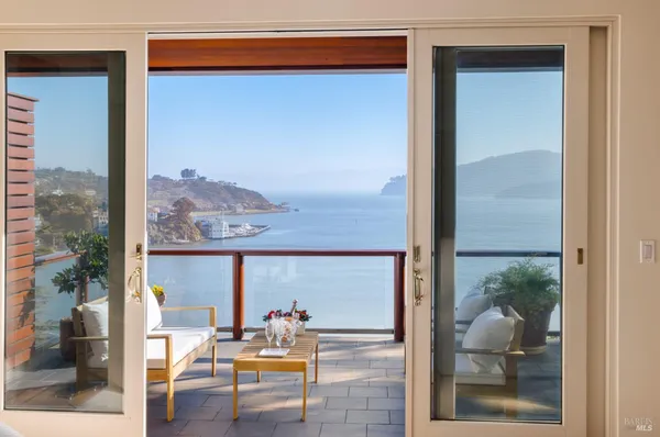 a outdoor living space with furniture