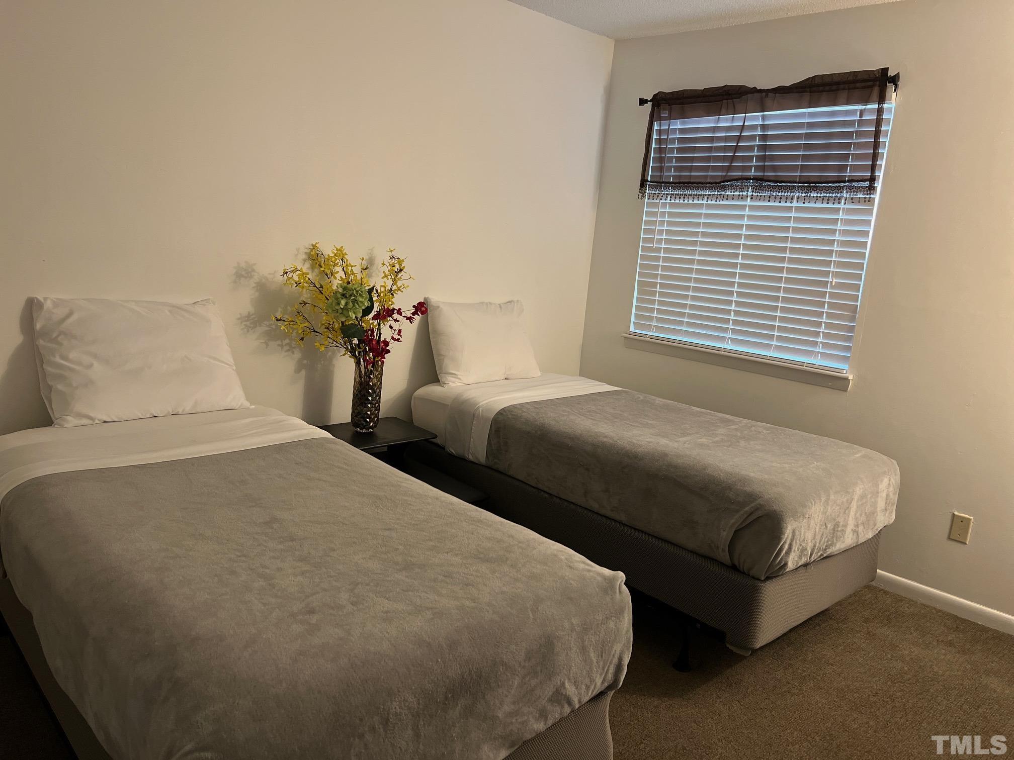 700 Godwin Court Raleigh, NC 27606 - Photo 14 of 20 a bedroom with two beds and a potted plant