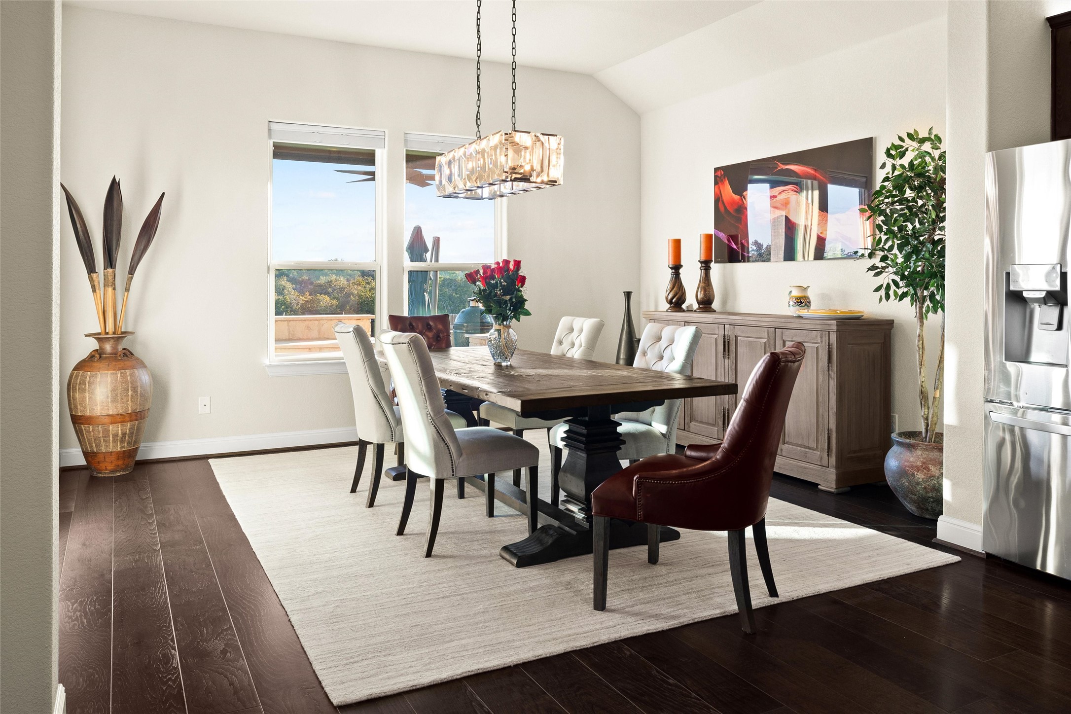 479 Crosswater Lane Dripping Springs, TX 78620 - Photo 16 of 40 a dining room with furniture and wooden floor
