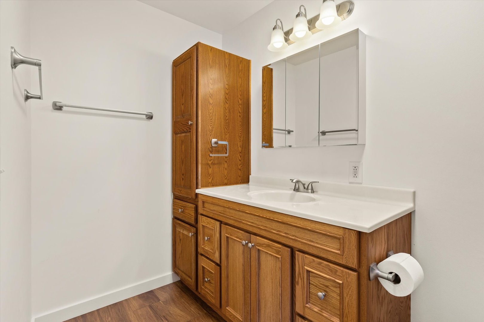 794 Farragut Avenue Romeoville, IL 60446 - Photo 10 of 23 a bathroom with a sink and mirror