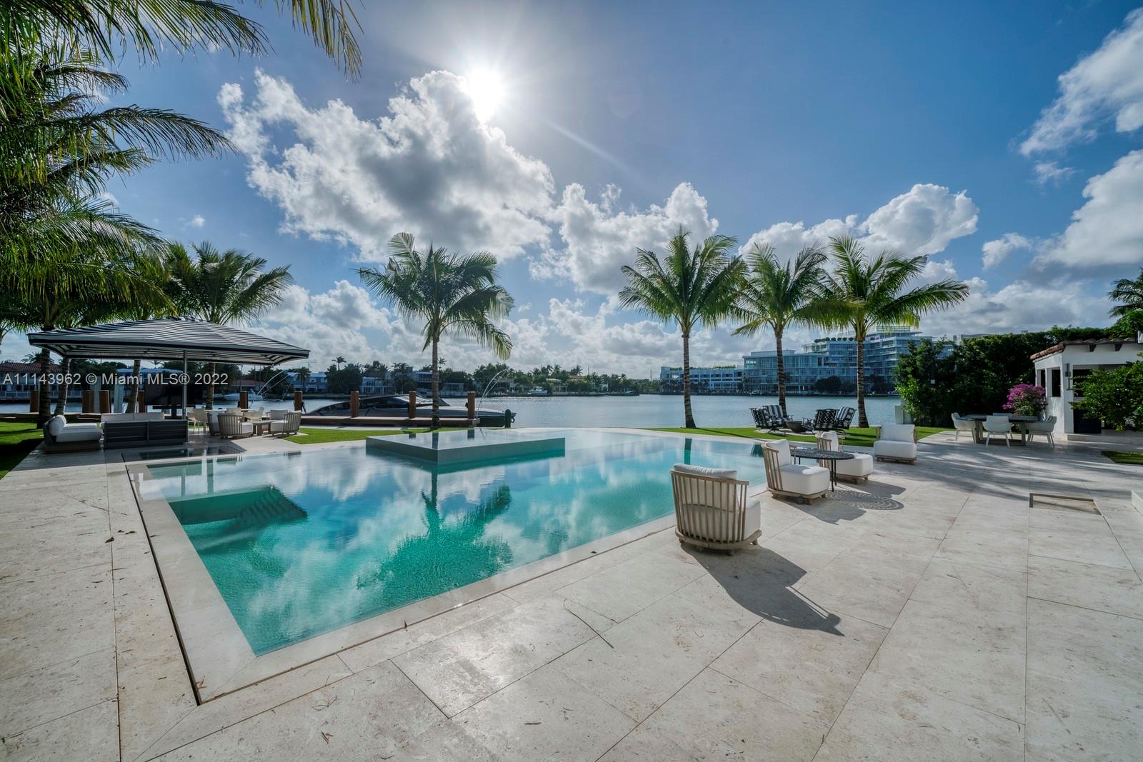 554 Lakeview Drive Miami Beach, FL 33140 - Photo 7 of 20 a view of swimming pool with outdoor seating and plants