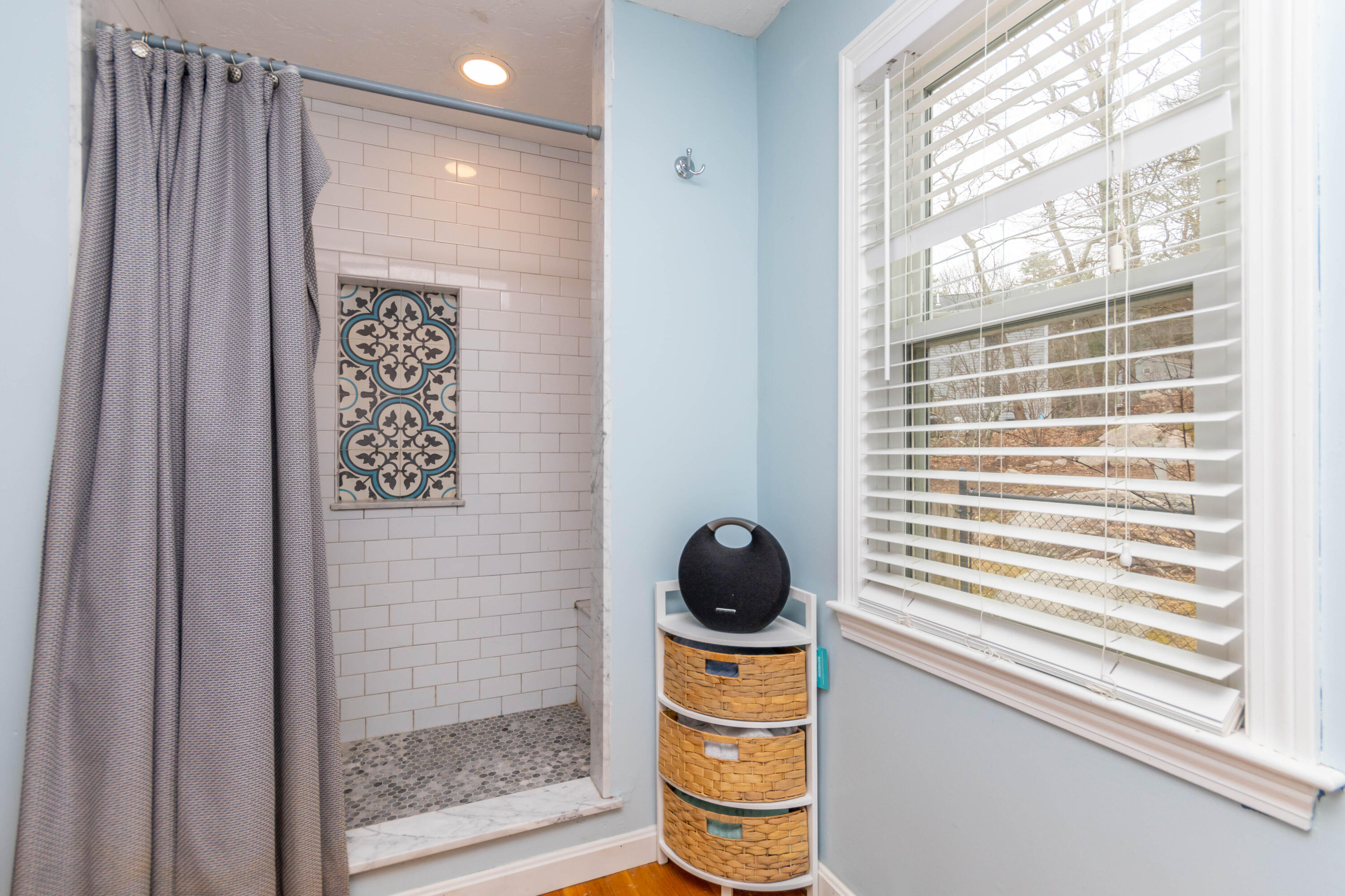 2 Long Boat Road Bourne, MA 02532 - Photo 17 of 30 a bathroom with a toilet and a shower curtain