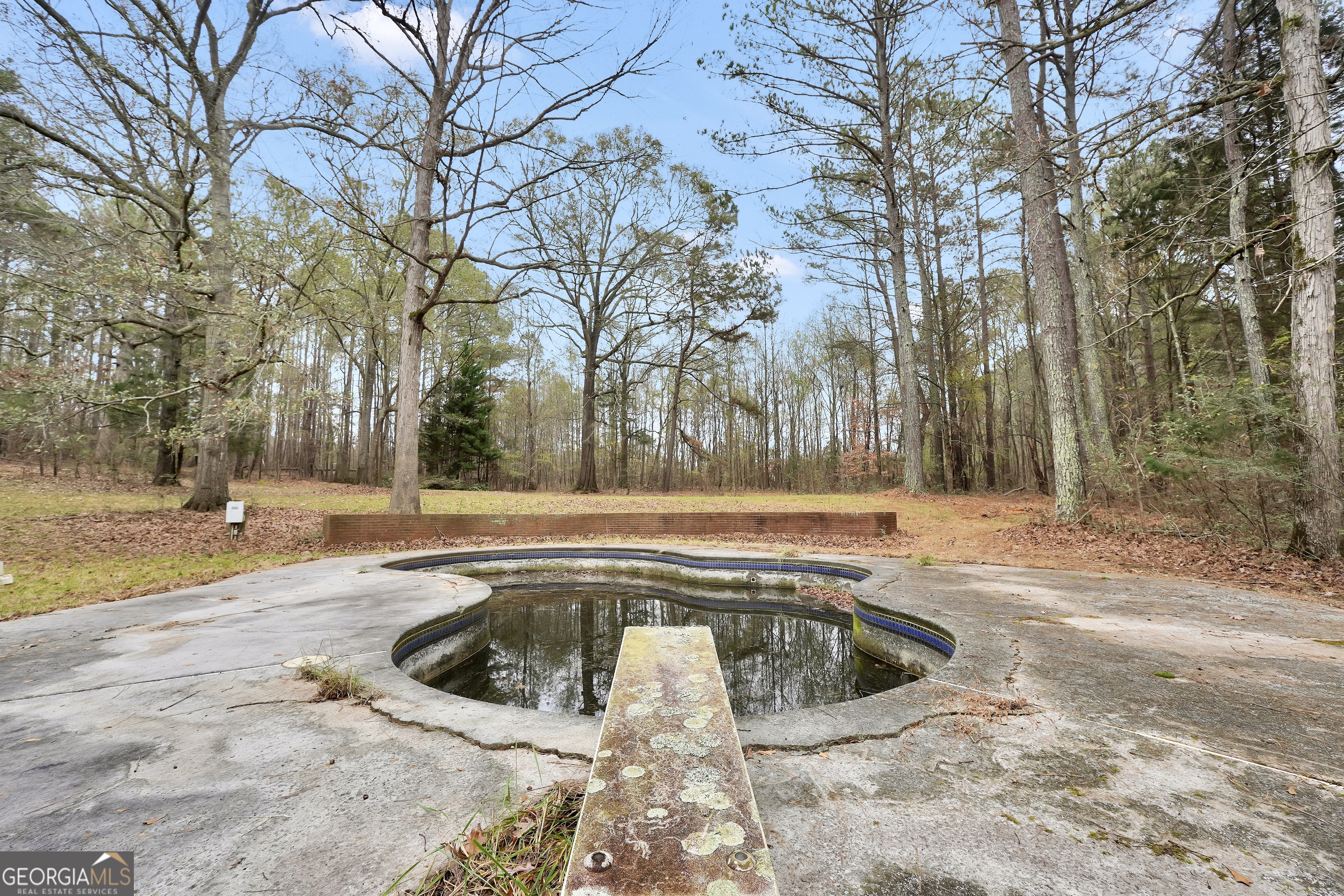 3003 Southwest East Fairview Road McDonough, GA 30252 - Photo 8 of 48 a view of a swimming pool with a yard and large trees