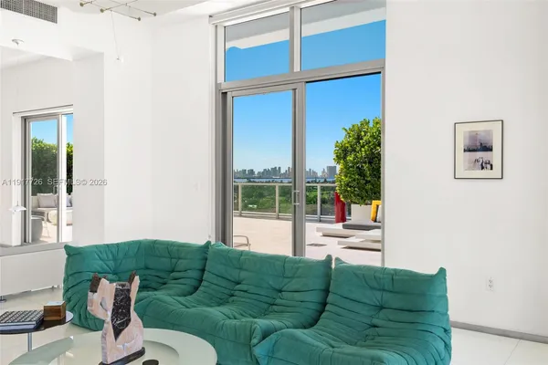 a living room with furniture
