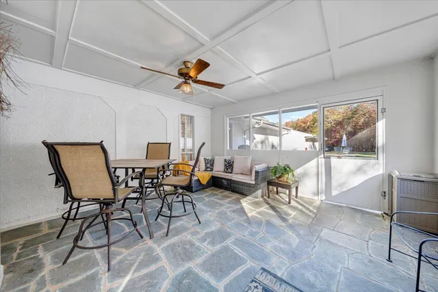 a view of a wooden deck