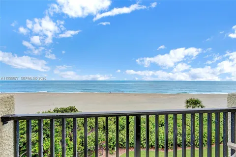 a balcony with outside view
