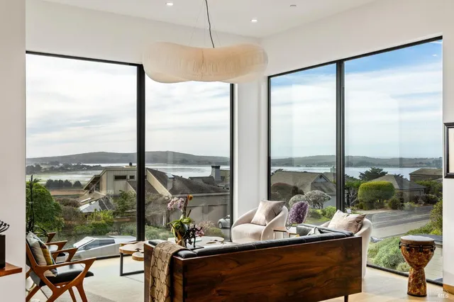 a view of a terrace with furniture and stove