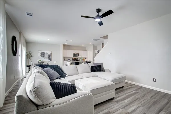 a living room with furniture