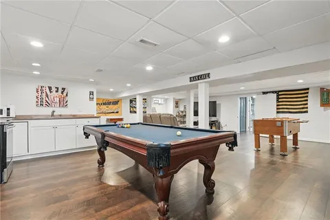 a room with furniture and a table