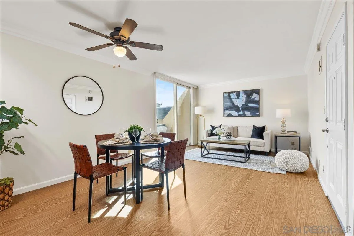 6333 Mt Ada Road, Unit 279 San Diego, CA 92111 - Photo 10 of 21 a view of a livingroom with furniture and wooden floor