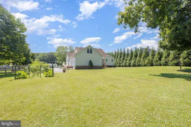 a view of a swimming pool and an outdoor space