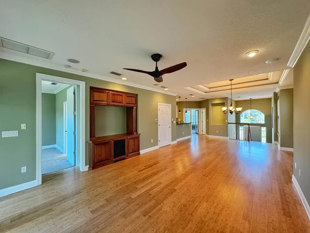 a view of a livingroom with a flat screen tv