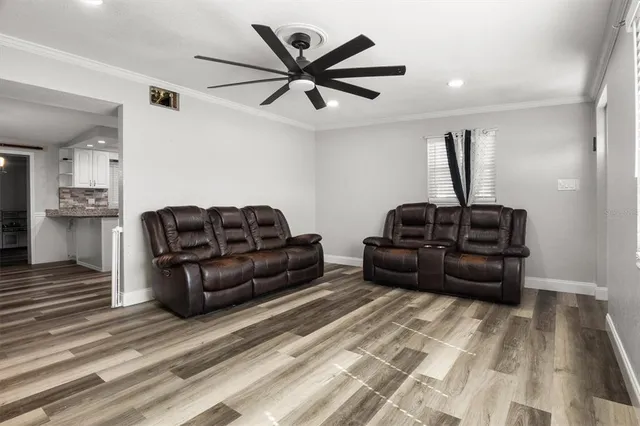 a living room with furniture