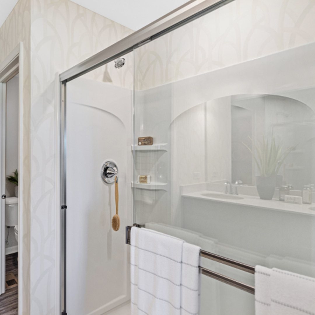 227 Conway Street Elburn, IL 60119 - Photo 11 of 14 a bathroom with a shower and a mirror