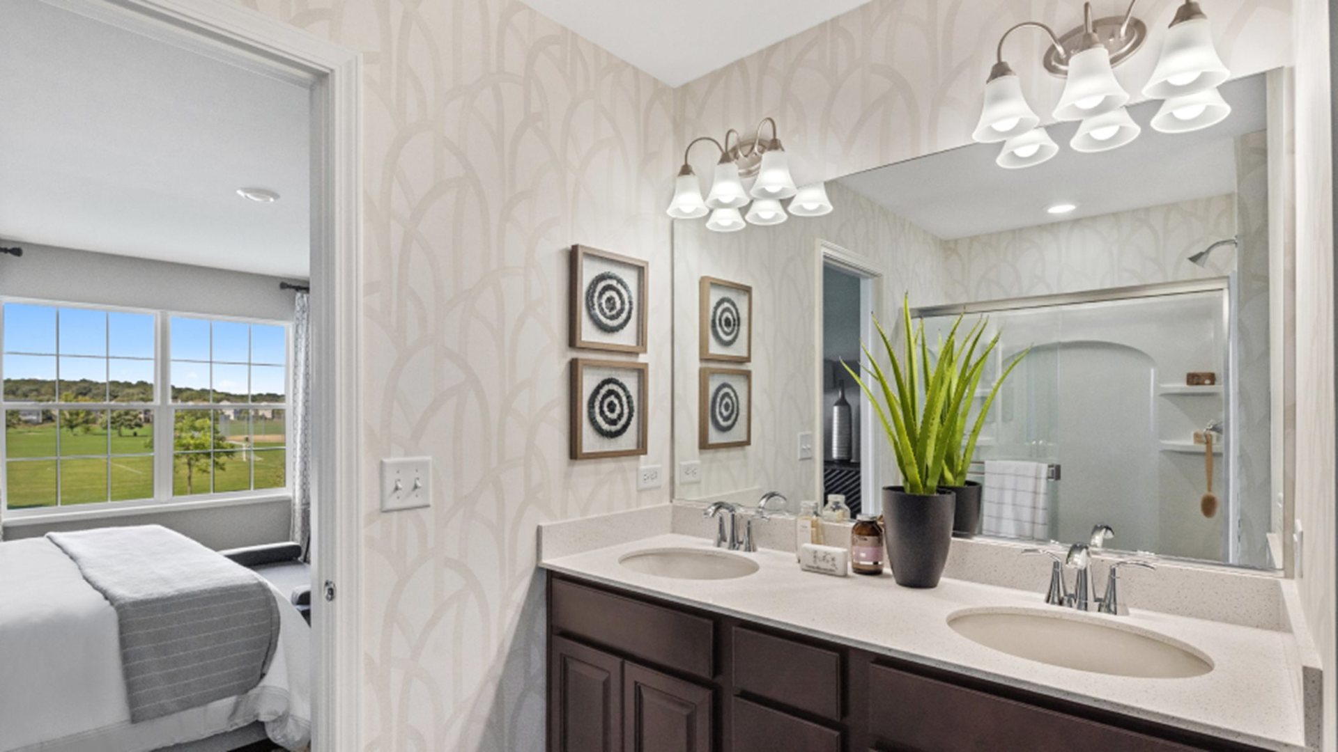 227 Conway Street Elburn, IL 60119 - Photo 12 of 14 a bathroom with a double vanity sink and a mirror