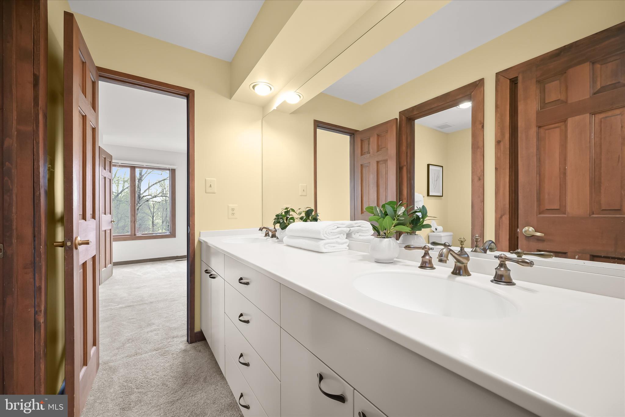 13304 Ridgewood Drive Ellicott City, MD 21042 - Photo 43 of 95 a bathroom with a double vanity sink mirror and next to a window