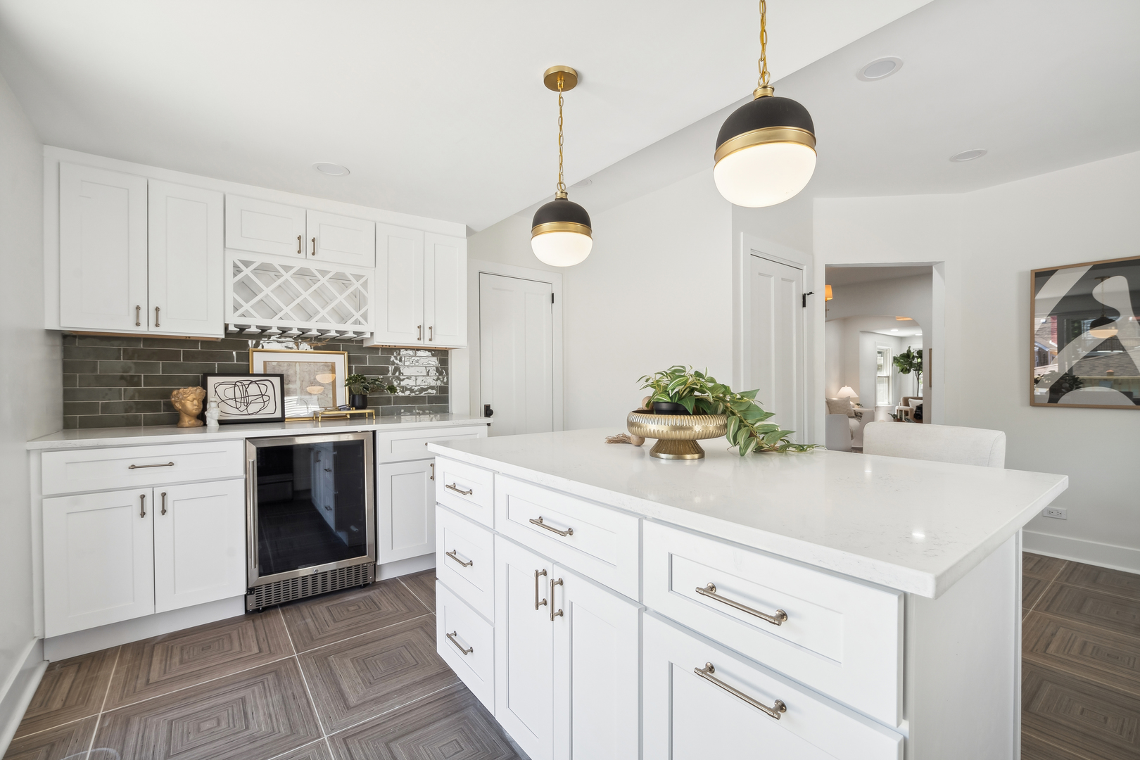 5435 North Lieb Avenue Chicago, IL 60630 - Photo 16 of 29 a kitchen with white cabinets and white appliances