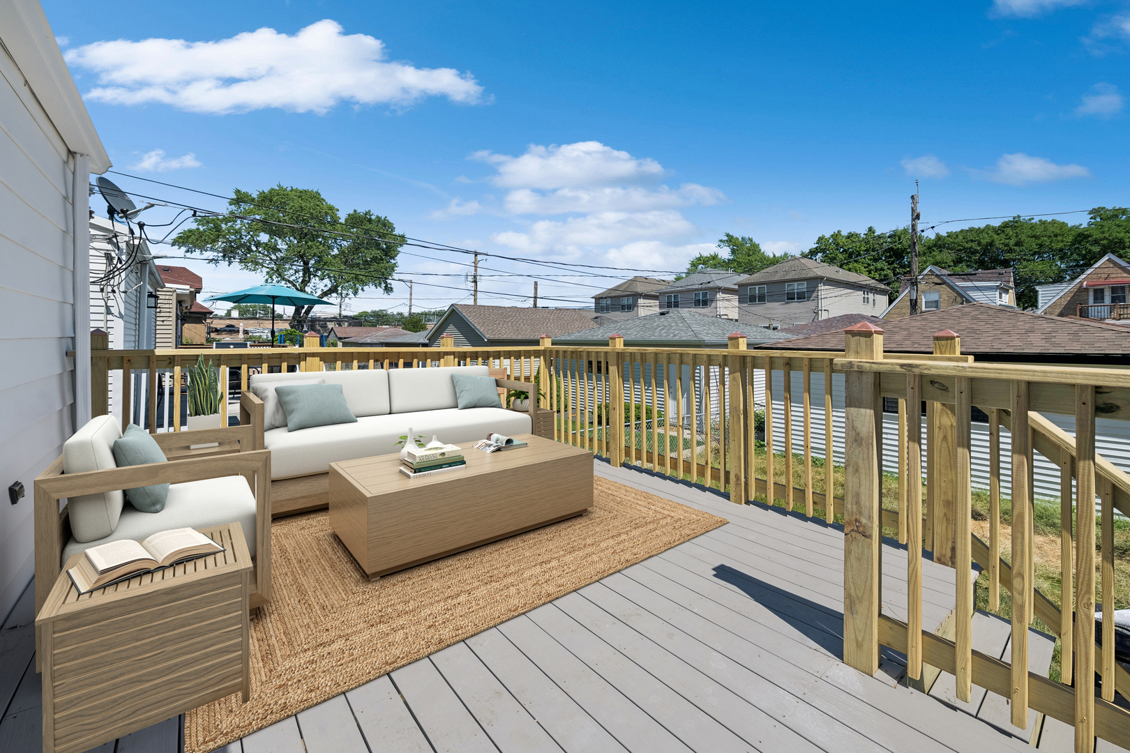 5435 North Lieb Avenue Chicago, IL 60630 - Photo 19 of 29 a balcony with wooden floor and city view