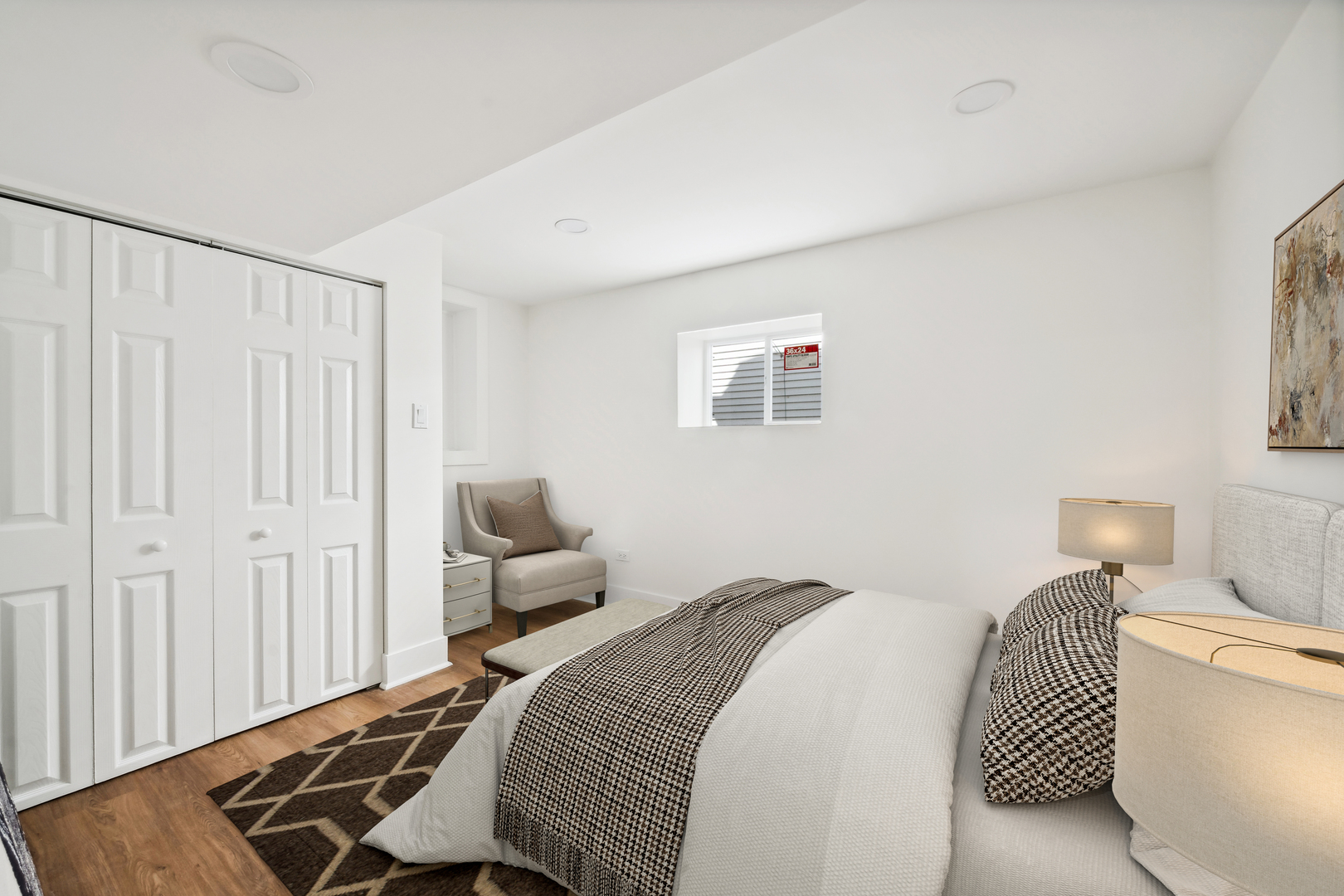 5435 North Lieb Avenue Chicago, IL 60630 - Photo 28 of 29 a bedroom with a bed and wooden floor