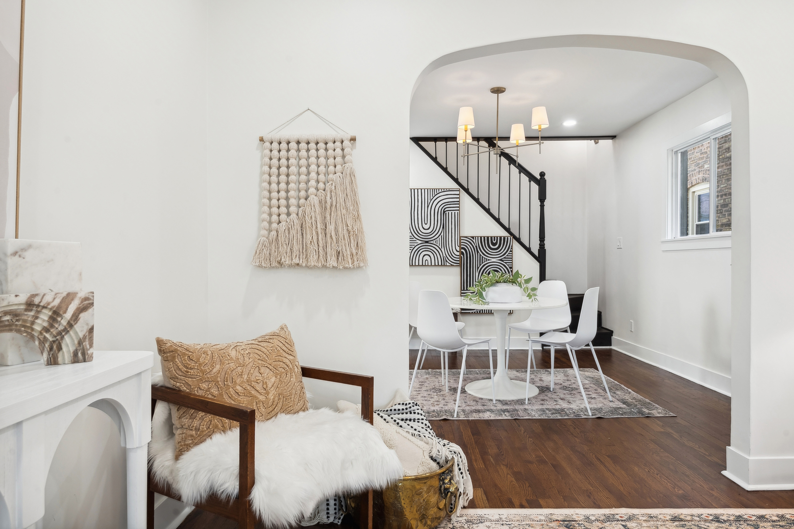 5435 North Lieb Avenue Chicago, IL 60630 - Photo 5 of 29 a dining room with furniture and wooden floor