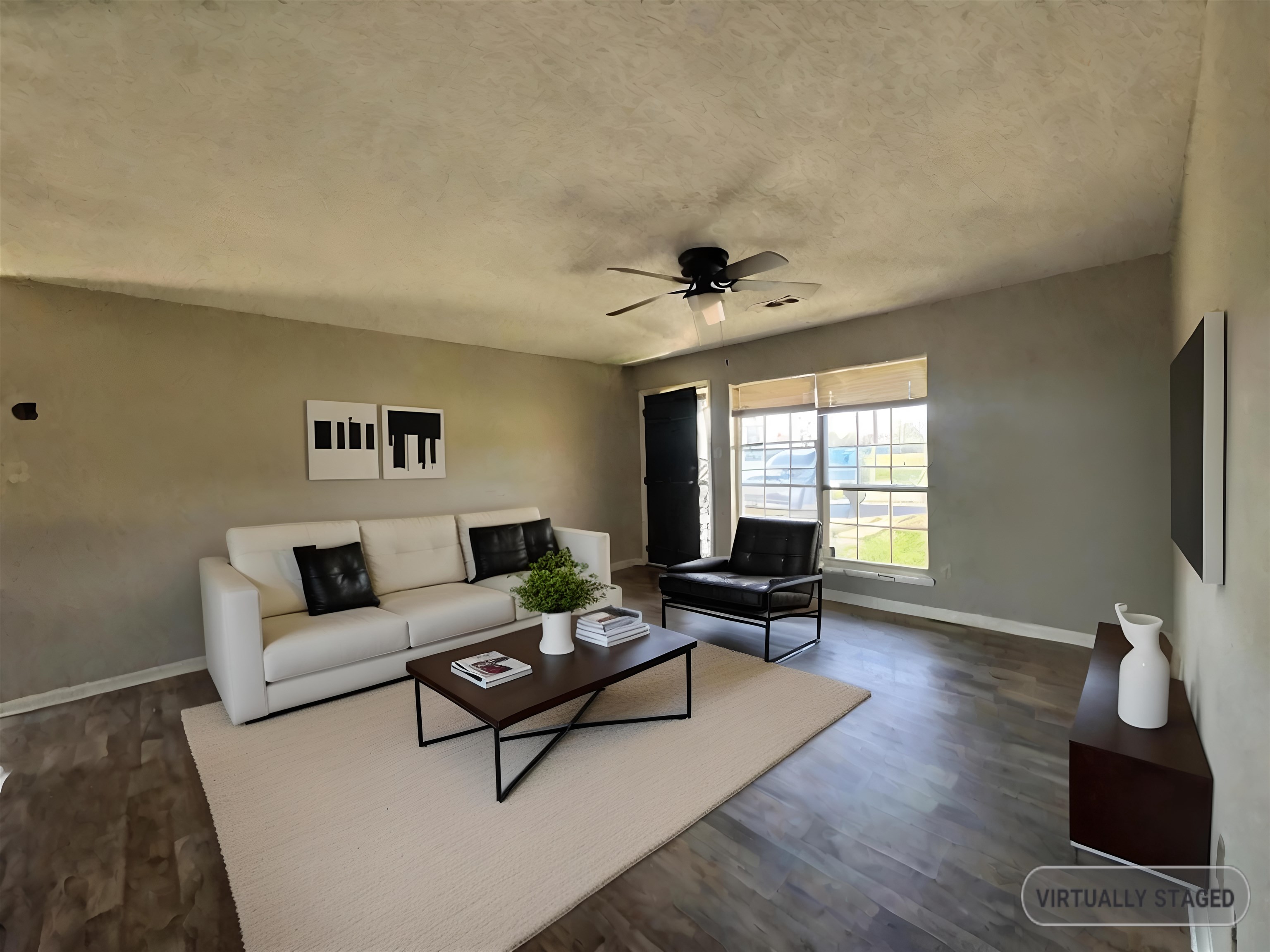 7824 Quito Road Millington, TN 38053 - Photo 3 of 24 Living room featuring dark hardwood / wood-style floors and ceiling fan