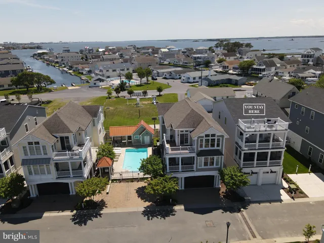 an aerial view of multiple house