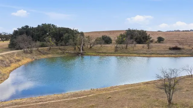 a view of a lake with a mountain