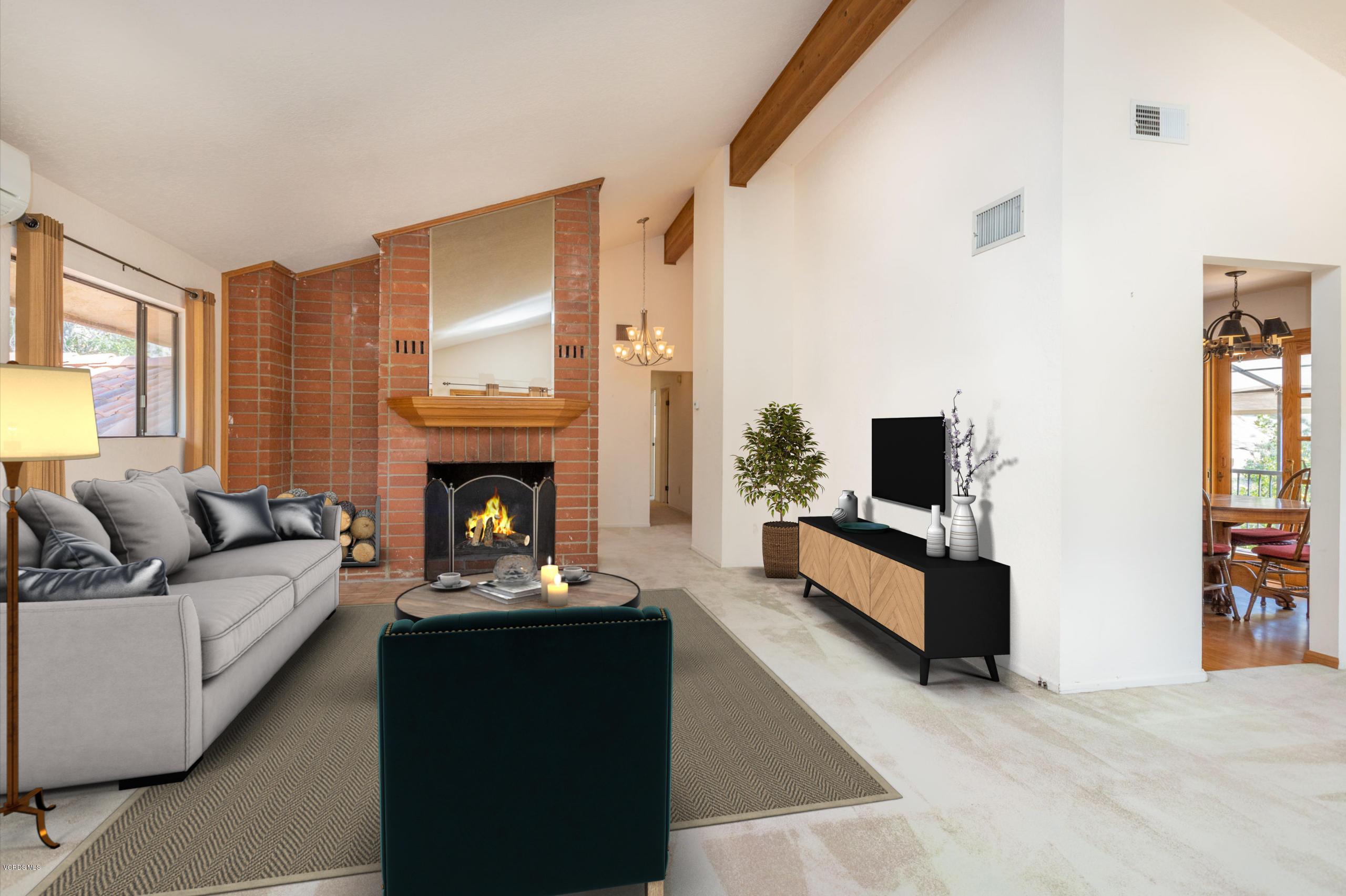 7240 Studio Road Canoga Park, CA 91304 - Photo 3 of 19 a living room with furniture and a fireplace